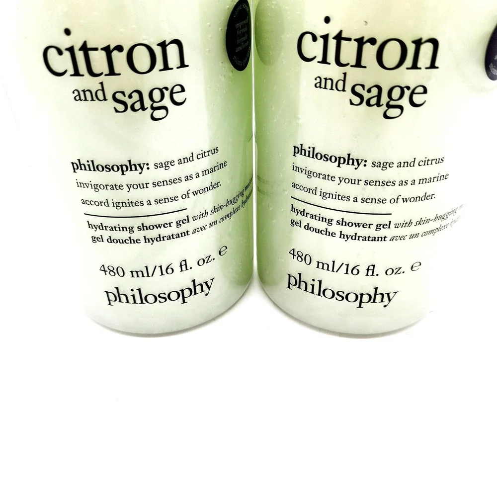 Philosophy‎ 2x 16oz Citron Sage Shampoo Shower Gel Bubble Bath